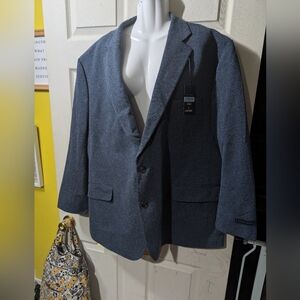 Stafford navy Blue Size 52 Regular 2 Button Blazer NWT Big And Tall